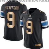 Camiseta NFL Gold Legend Detroit Lions Stafford Negro